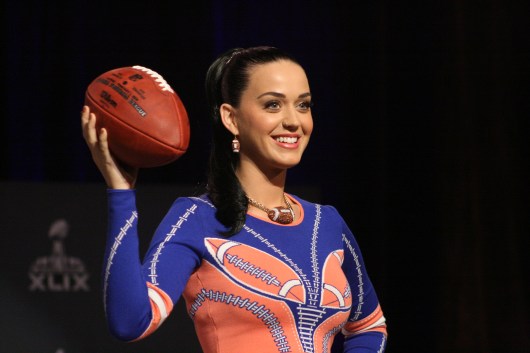 Katy Perry at the Super Bowl Halftime Press Conference in Phoenix, AZ (photo by Shawn McCullough, Sports Radio Service)