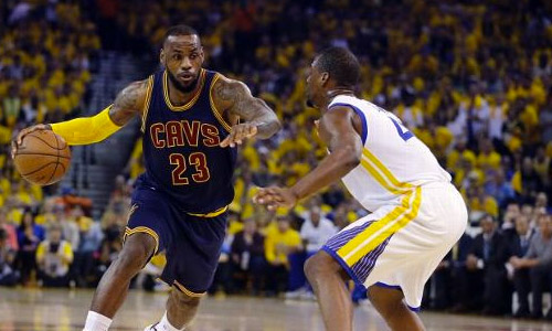 Cleveland Cavalier's LeBron James against the Golden State Warriors in Game one of the NBA Finals. AP Photo/Ben Margot