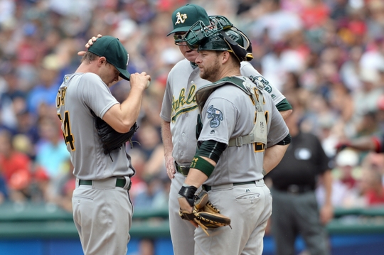 MLB: Oakland Athletics at Cleveland Indians